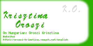 krisztina oroszi business card